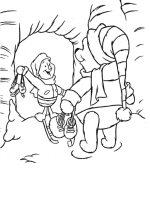 A coloring page of winnie the pooh - group